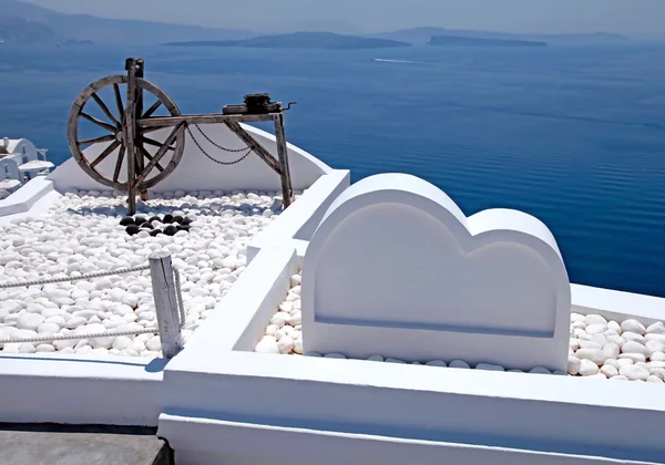 Vackra arkitektoniska Detaljer för Santorini island, Grekland — Stockfoto