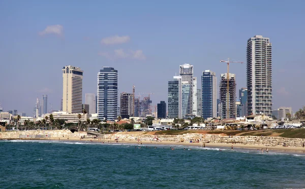 Panoramik görüş waterfront Tel Aviv Haritası — Stok fotoğraf