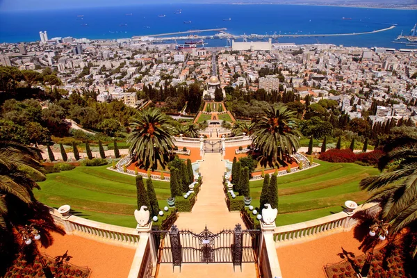 Bahai tuinen in Haifa, Israël. — Stockfoto