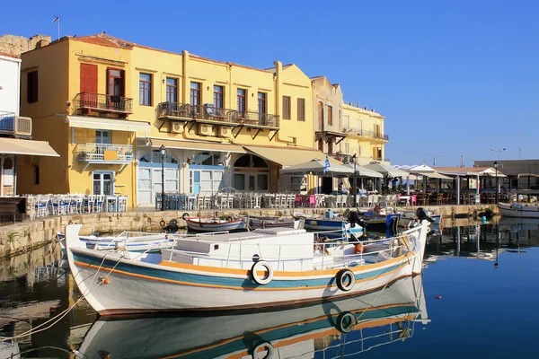 Starý přístav, Rethymno, Kréta ostrov, Řecko. — Stock fotografie