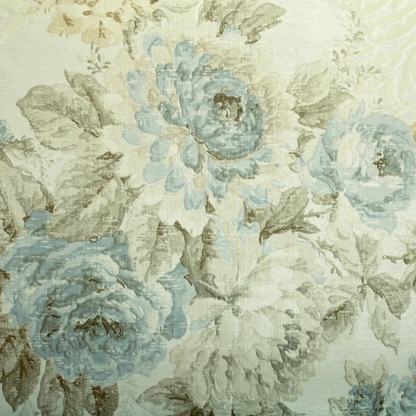 Papier peint vintage avec motif victorien floral bleu — Photo