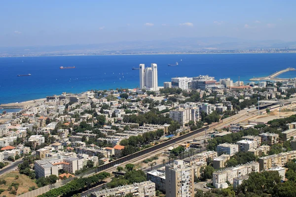 Kilátás nyílik a Haifa, a Mount Carmel, Izrael — Stock Fotó