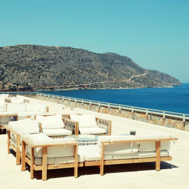 Teras seaview salonu kanepe ve koltuk bir lüks tatil