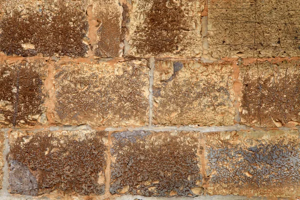 오래 된 이탈리아어 돌 벽 질감 배경 — 스톡 사진