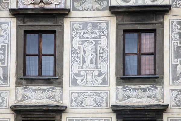 Belle fresque sur bâtiment médiéval à Pise, Italie — Photo