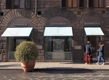Tiffany Jewellery Retail Store in center of Florence, Italy clipart