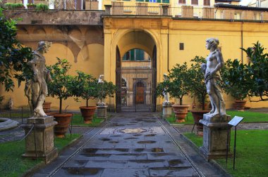 medici riccardi palace'nın iç avlu. Floransa, İtalya