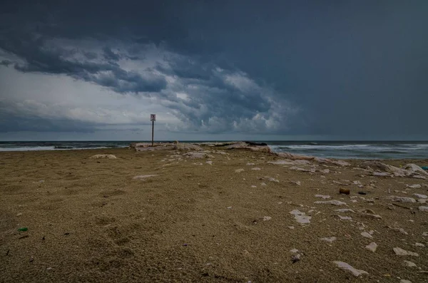 Paisaje Marino Con Cielo Nublado Tormenta Mar — Foto de Stock