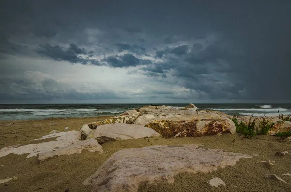 Paisaje Marino Con Cielo Nublado Tormenta Mar — Foto de Stock