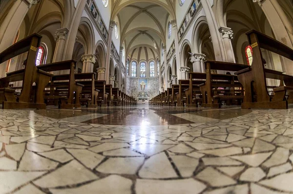 Vista Del Interior Iglesia Del Sagrado Corazón Jesús Pescara —  Fotos de Stock