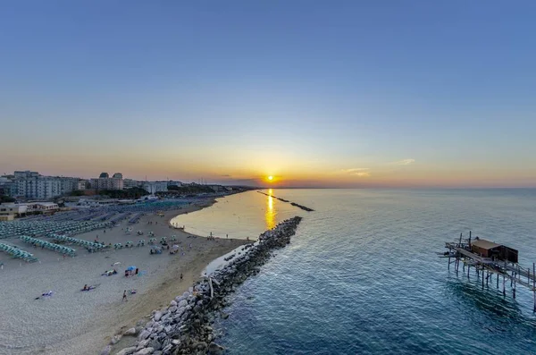 Panoramatický Výhled Lido Termoli Při Západu Slunce — Stock fotografie