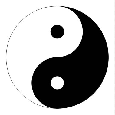 Siyah ve beyaz yin ve yang sembolü