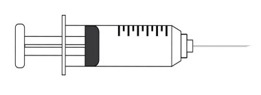 Tıbbi bir şırınganın çizimi