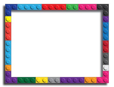 Tuğlalardan yapılmış renkli çerçeve