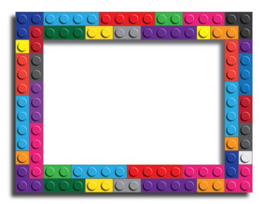 Tuğlalardan yapılmış renkli çerçeve