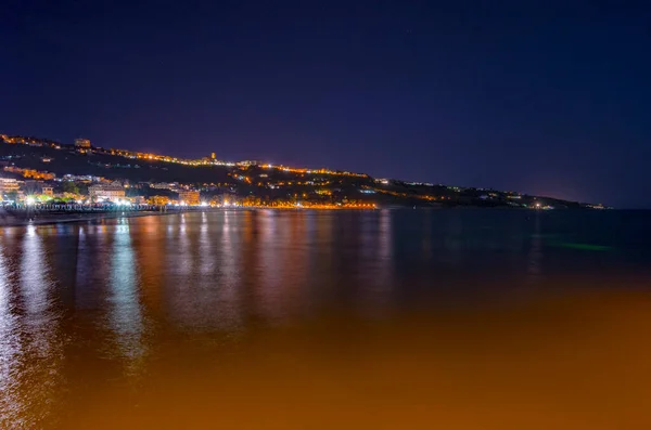 Blick Auf Vasto Vom Strand Bei Nacht Abruzzen Italien — Stockfoto