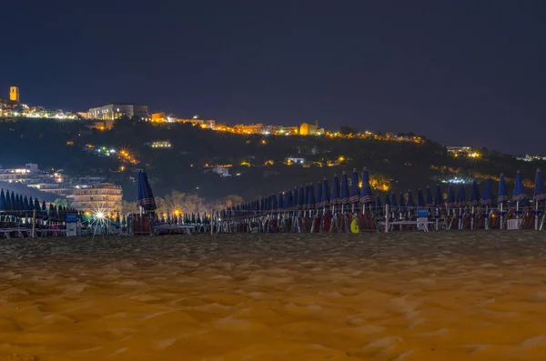Blick Auf Vasto Vom Strand Bei Nacht Abruzzen Italien — Stockfoto