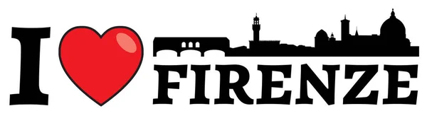 Florens Stad Logotyp Med Rött Hjärta — Stockfoto