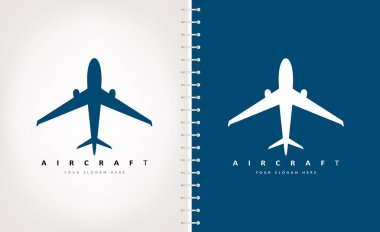 Uçak logosu vektörü. Taşıma tasarımı.