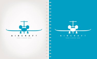 Uçak logosu vektörü. Taşıma tasarımı.