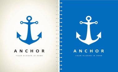 Çapa logosu vektör tasarımı. Gemi logosu.