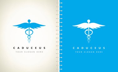 caduceus medikal logo vektör tasarımı