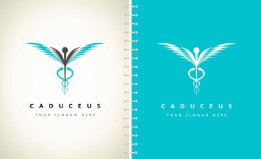 caduceus medikal logo vektör tasarımı
