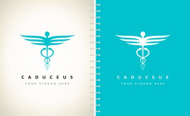 caduceus medikal logo vektör tasarımı