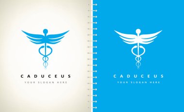 caduceus medikal logo vektör tasarımı