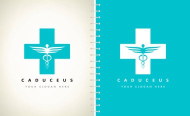 caduceus medikal logo vektör tasarımı