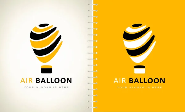 Diseño Del Vector Del Logotipo Del Globo Aire Caliente — Archivo Imágenes Vectoriales