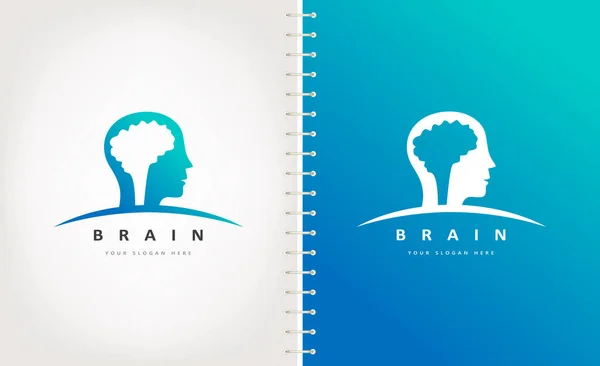 Cabeza Humana Vector Logotipo Cerebral Diseño Médico — Archivo Imágenes Vectoriales