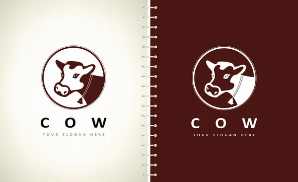 Διάνυσμα Λογότυπου Αγελάδας Σχεδιασμός Ζώων — Διανυσματικό Αρχείο