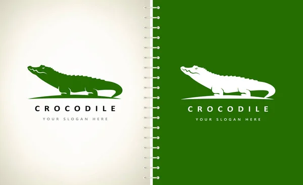 Krokodil Logo Vector Alligator Ontwerp Illustratie — Stockvector