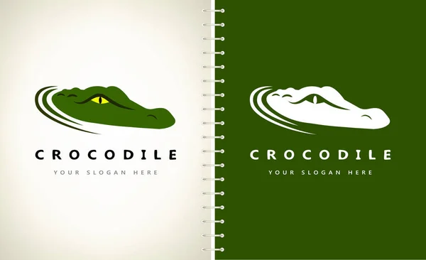 Krokodil Logo Vector Alligator Ontwerp Illustratie — Stockvector