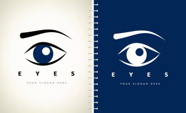 Gözler logo vektörü. Oftalmolojik klinik tasarımı.