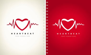 Kalp atışı logosu. Kalp Sağlığı Vektörü. Klinik tasarımı.