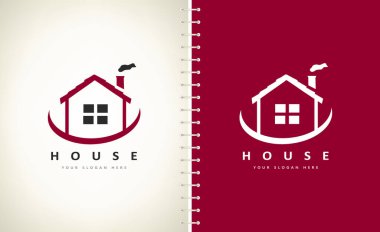 Ev logosu taşıyıcısı. Emlak Tasarımı.