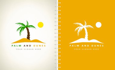 Avuç içi ve kum tepeleri logo doğa tasarımı.