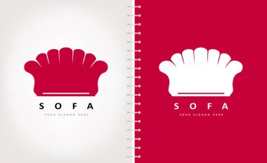Koltuk logosu vektörü. Döşeme mobilyası tasarımı.