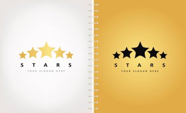 Renkli Yıldızlar logo tasarım vektörü. 