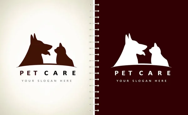 Dog Cat Logo Pet Clinic Design Vector Nurseries Pets — Stock Vector