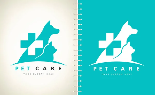 Dog Cat Logo Pet Clinic Design Vector Nurseries Pets — Stock Vector