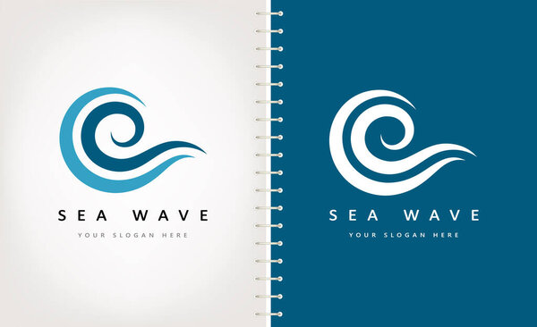 Вектор логотипа волны. Проектирование воды.