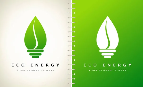 Eco Energy Logo Vektor Eco Glödlampa Logotyp Design Royaltyfria illustrationer