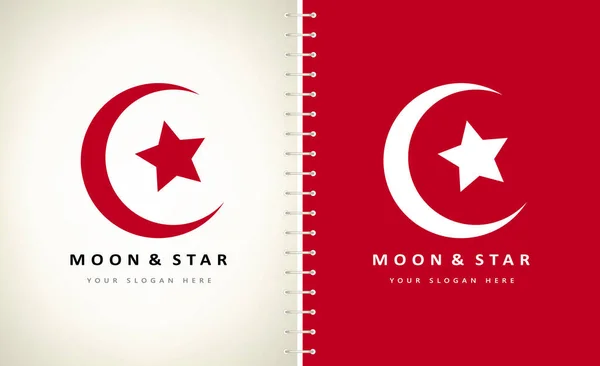 Måne Och Stjärnor Logotyp Vektor Utrymme Design Royaltyfria Stockvektorer