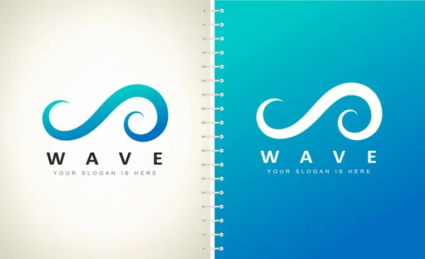 Våg Logotyp Vektor Vattenutformning Vektorgrafik