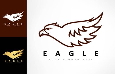 Kartal logosu kuş vektörü. Hayvan tasarımı.