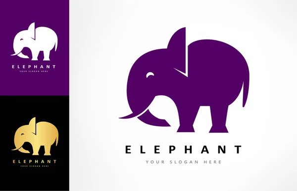 Elefante Logotipo Vetor Desenho Animal Gráficos Vetores