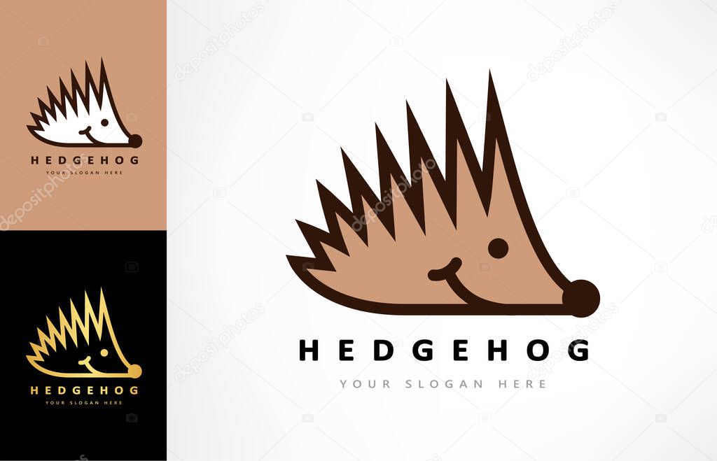 Hedgehog logo vector. Animal design.